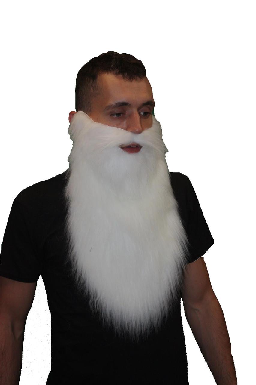 Adults Santa Claus Father Christmas White Faux Fur Beard Fancy Dress Accessory - Picture 3 of 3