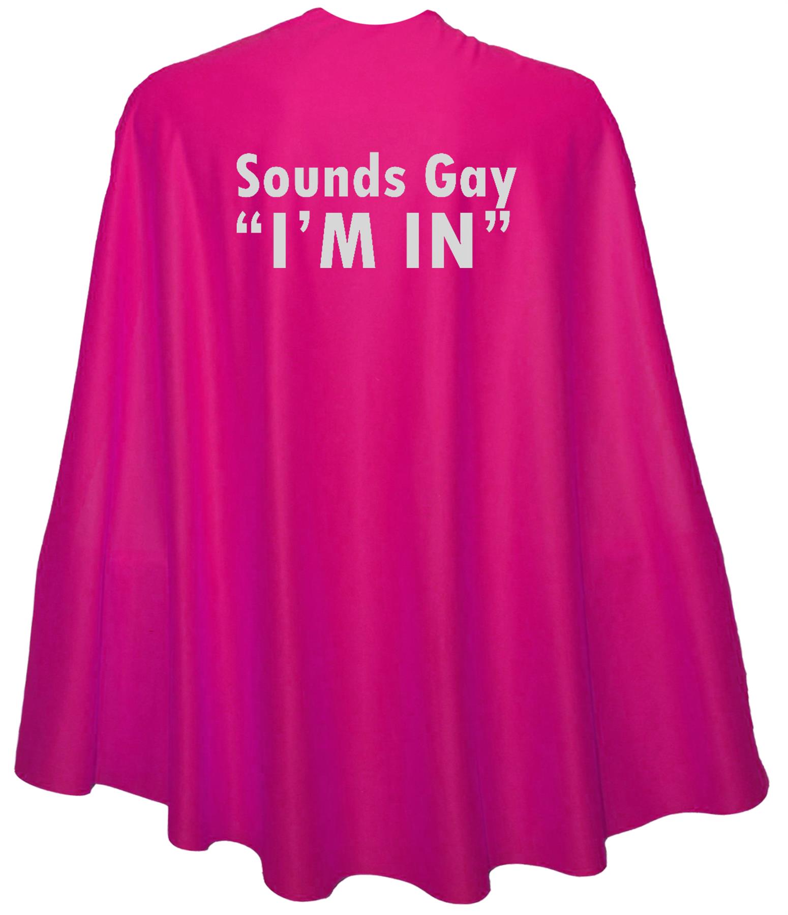Adults 35" Sounds Gay "im in" Superhero Cape LGBT Gay Pride March Fancy Dress - Picture 6 of 9