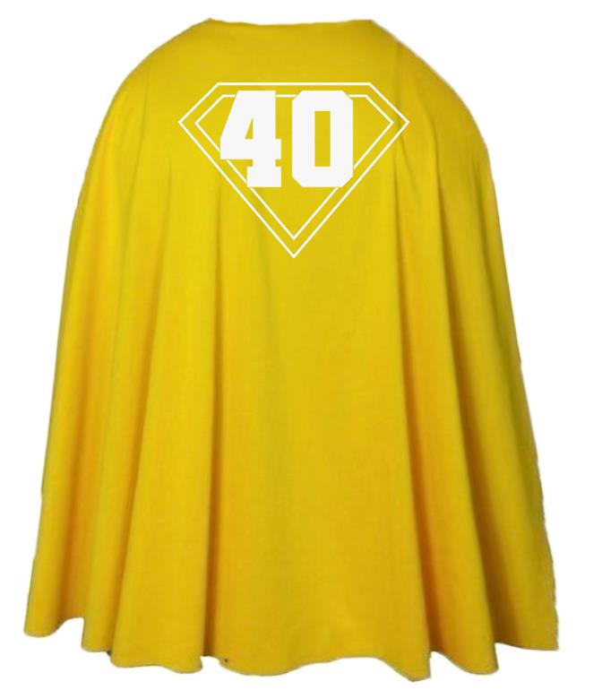 Adults 40th Birthday Celebration 35" Length Superhero Cape Fancy Dress - Picture 7 of 7