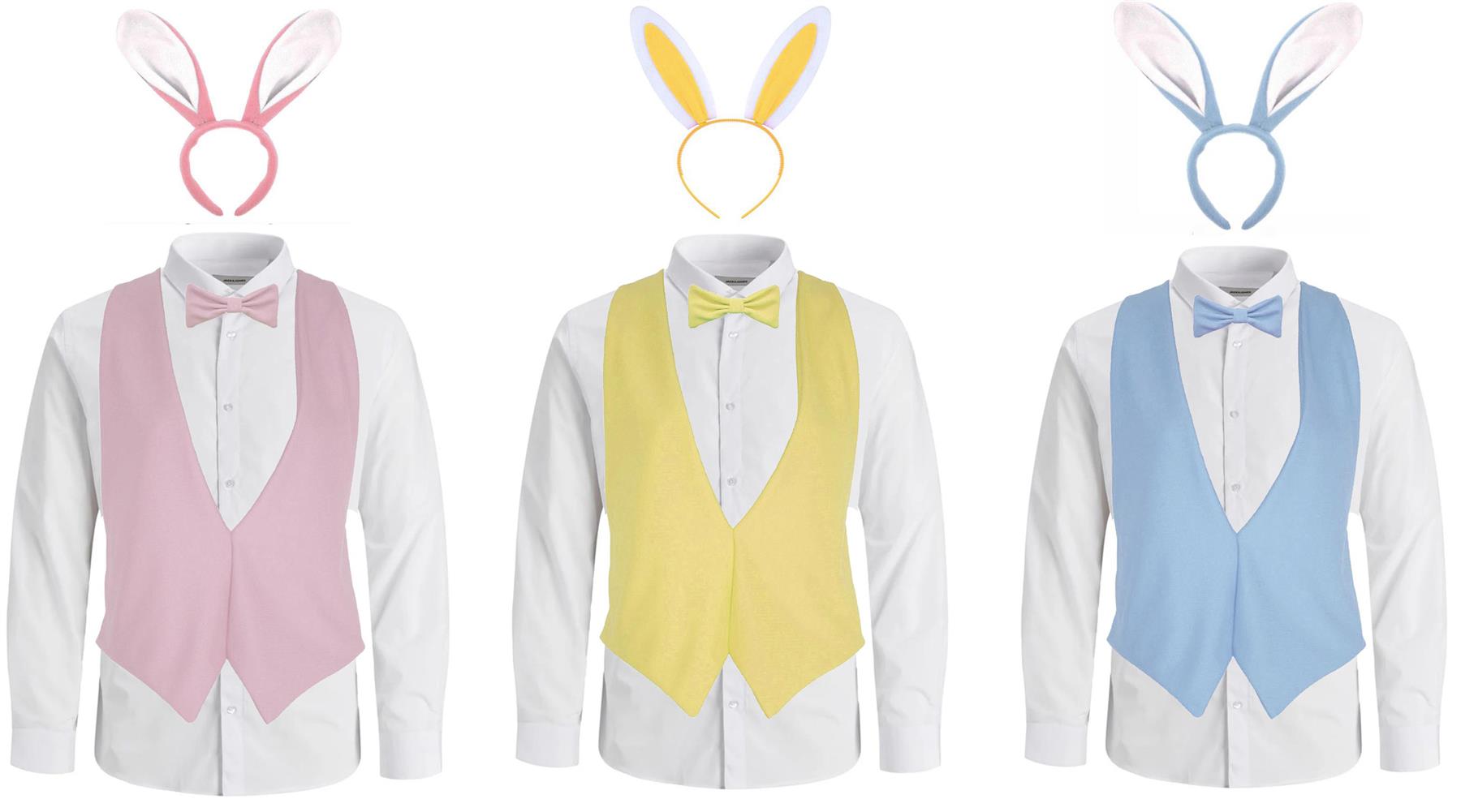 Adults Easter Bunny Waistcoat Bowtie & Rabbit Ears Animal Fancy