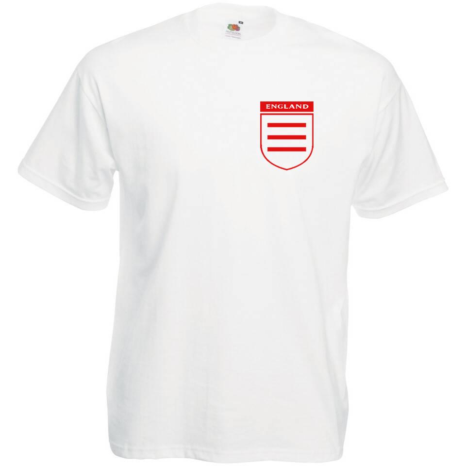 Unisex White England Three Lines On a Shirt Funny Supporters Sports T-Shirt