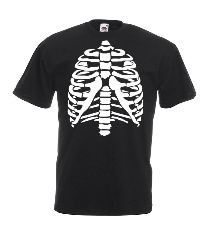 Ladies Halloween Day of The Dead Skeleton Bones Rib Cage T-Shirt & Skirt - Picture 10 of 16