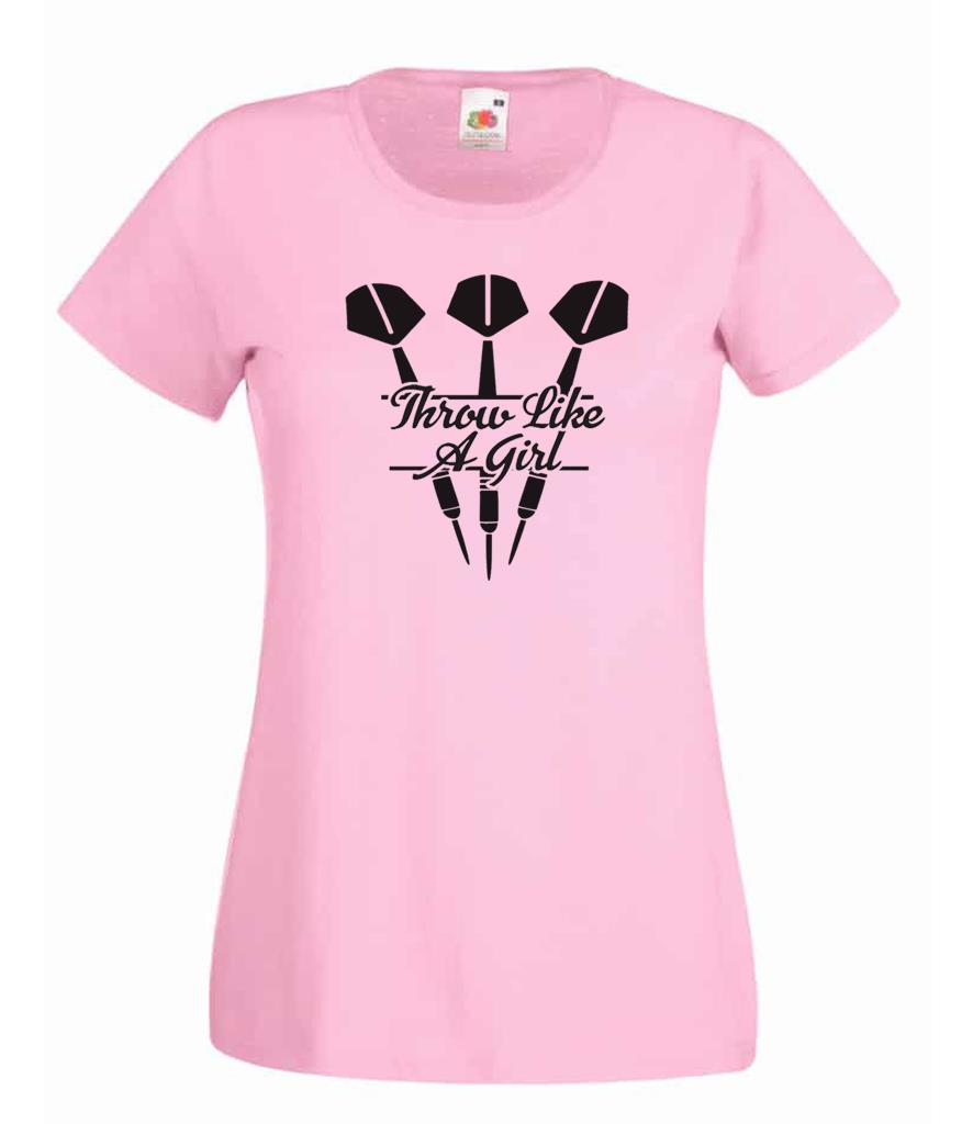 Ladies Pink Throw Like a Girl Fallon Sherrock Darts Player TShirt eBay