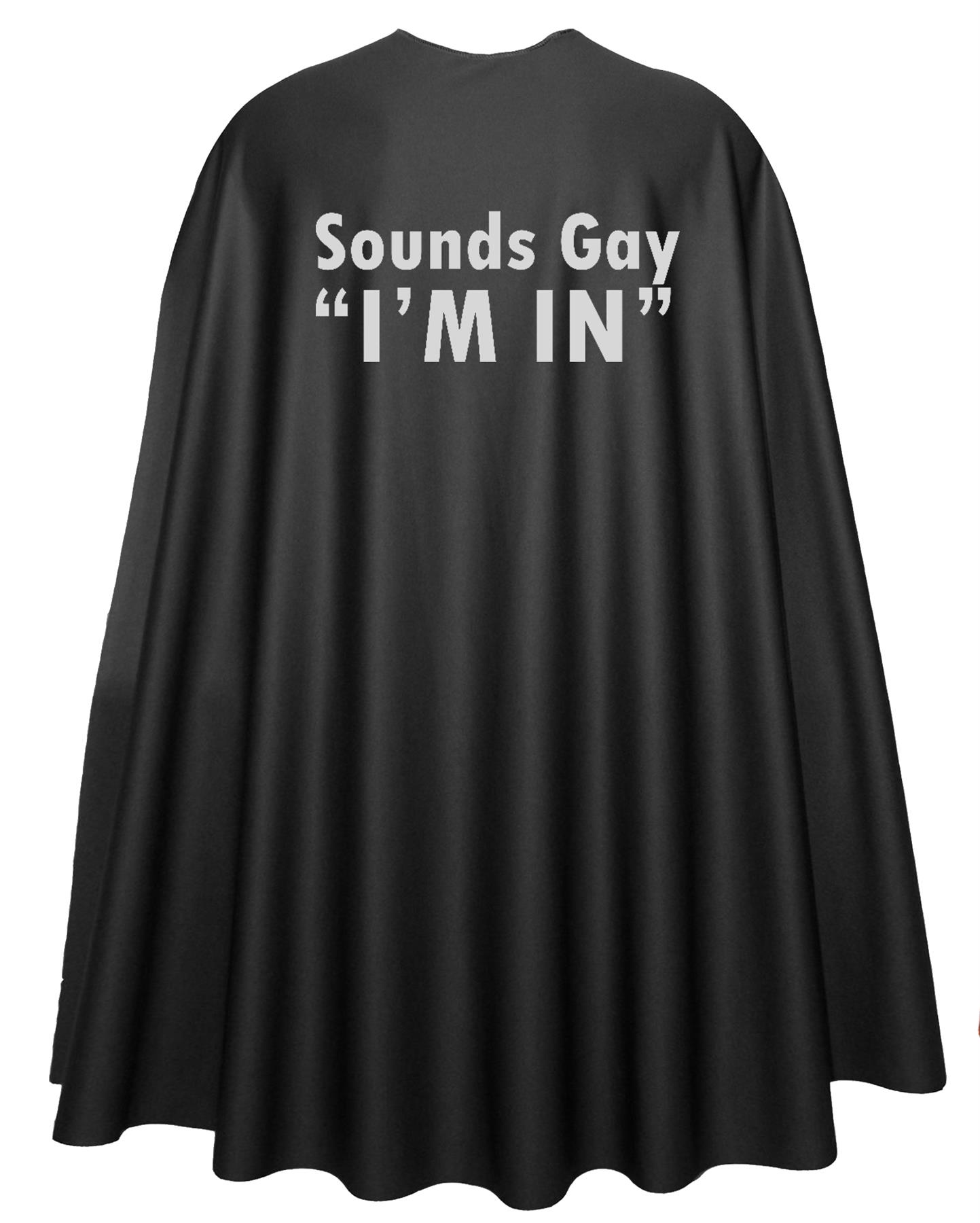 Adults 35" Sounds Gay "im in" Superhero Cape LGBT Gay Pride March Fancy Dress - Picture 2 of 9