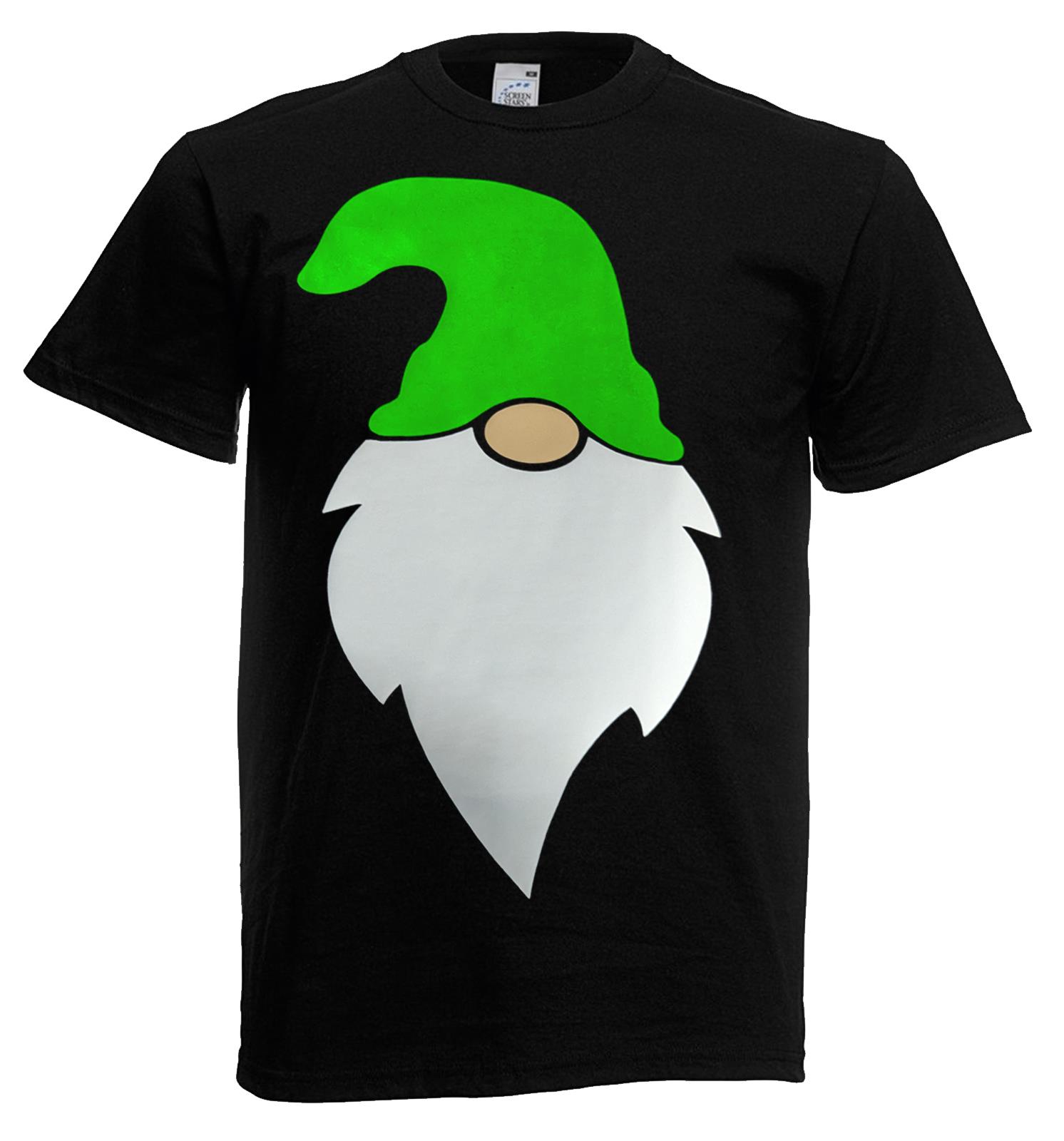 Adults Scandanavian Festive Gonk Gnome Nordic Santa Claus Black Unisex T-Shirt - Picture 35 of 50