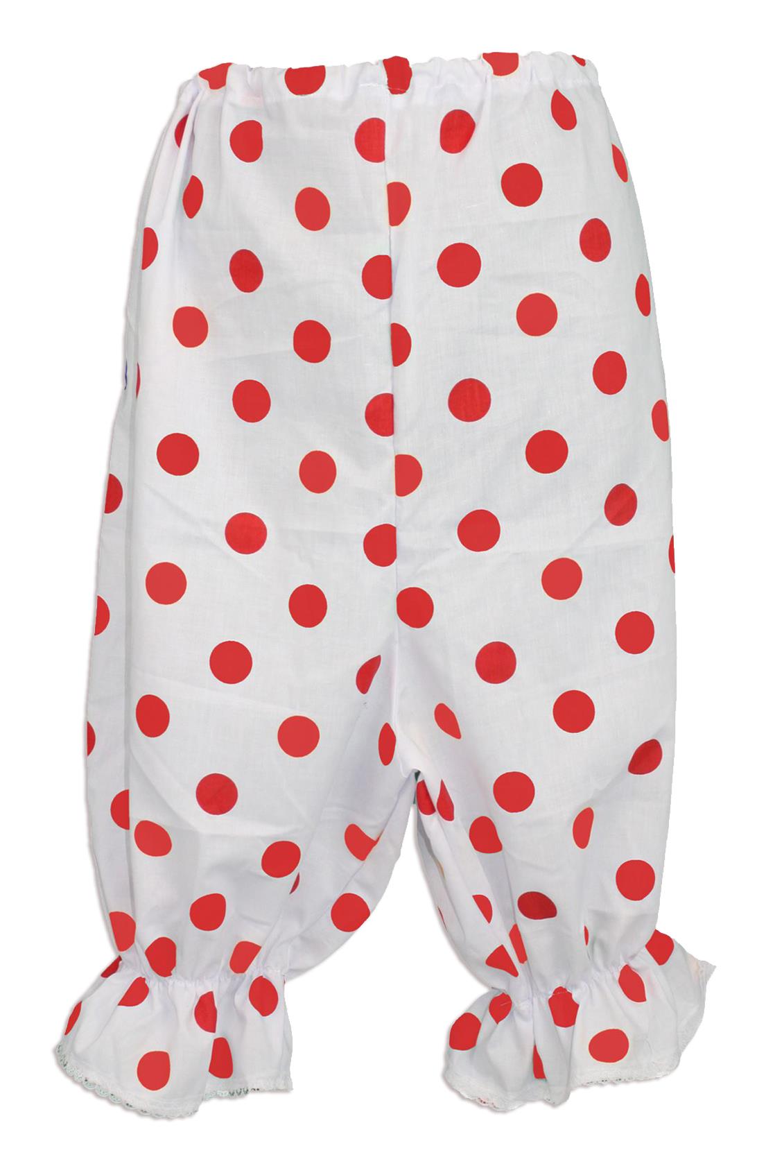 Childs Red Nose Polka Dot Panto Dame Bloomers Pantomime Fancy Dress - Picture 5 of 5
