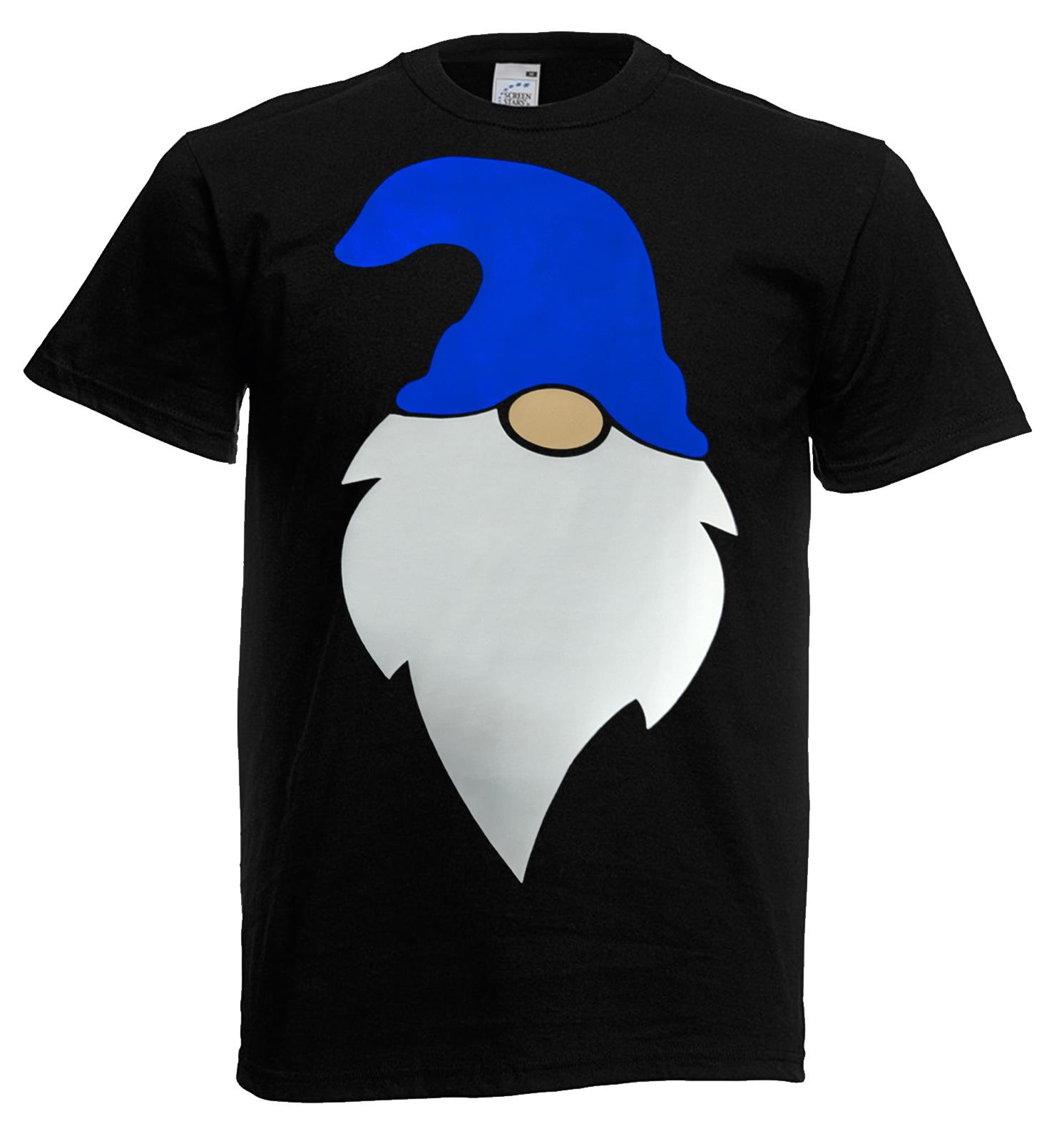 Adults Scandanavian Festive Gonk Gnome Nordic Santa Claus Black Unisex T-Shirt - Picture 6 of 50