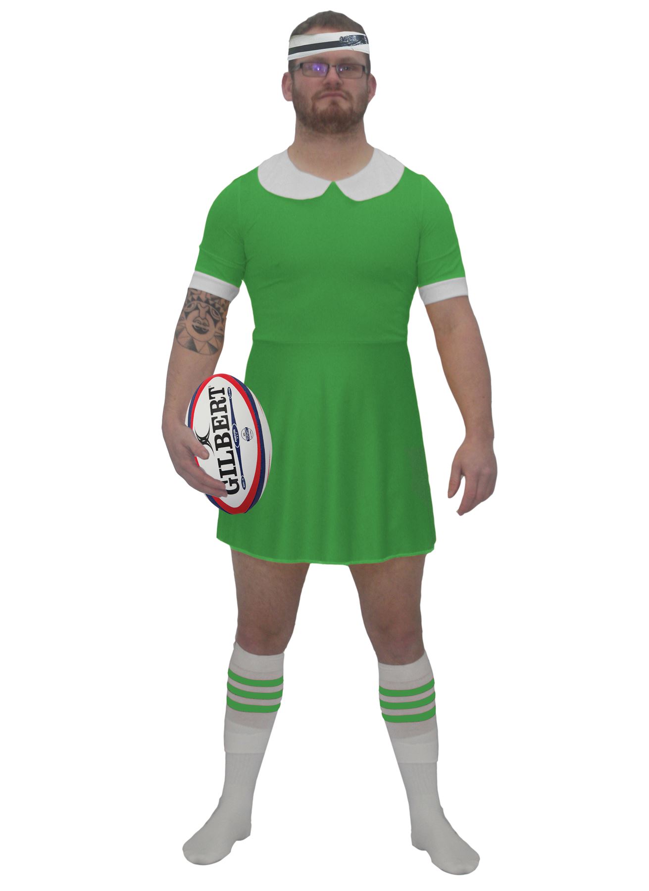 Mens Green Rugby Dress All Nations Sports Supporter Funny Stag Party