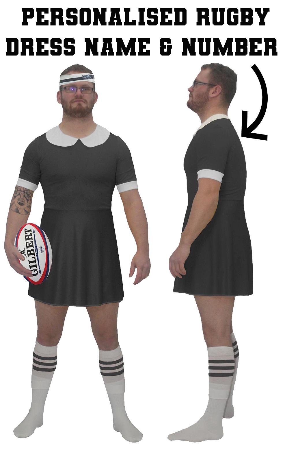 Adults Custom Printed Rugby Dress Stag Night Party World Cup Fancy Dress - Picture 2 of 29