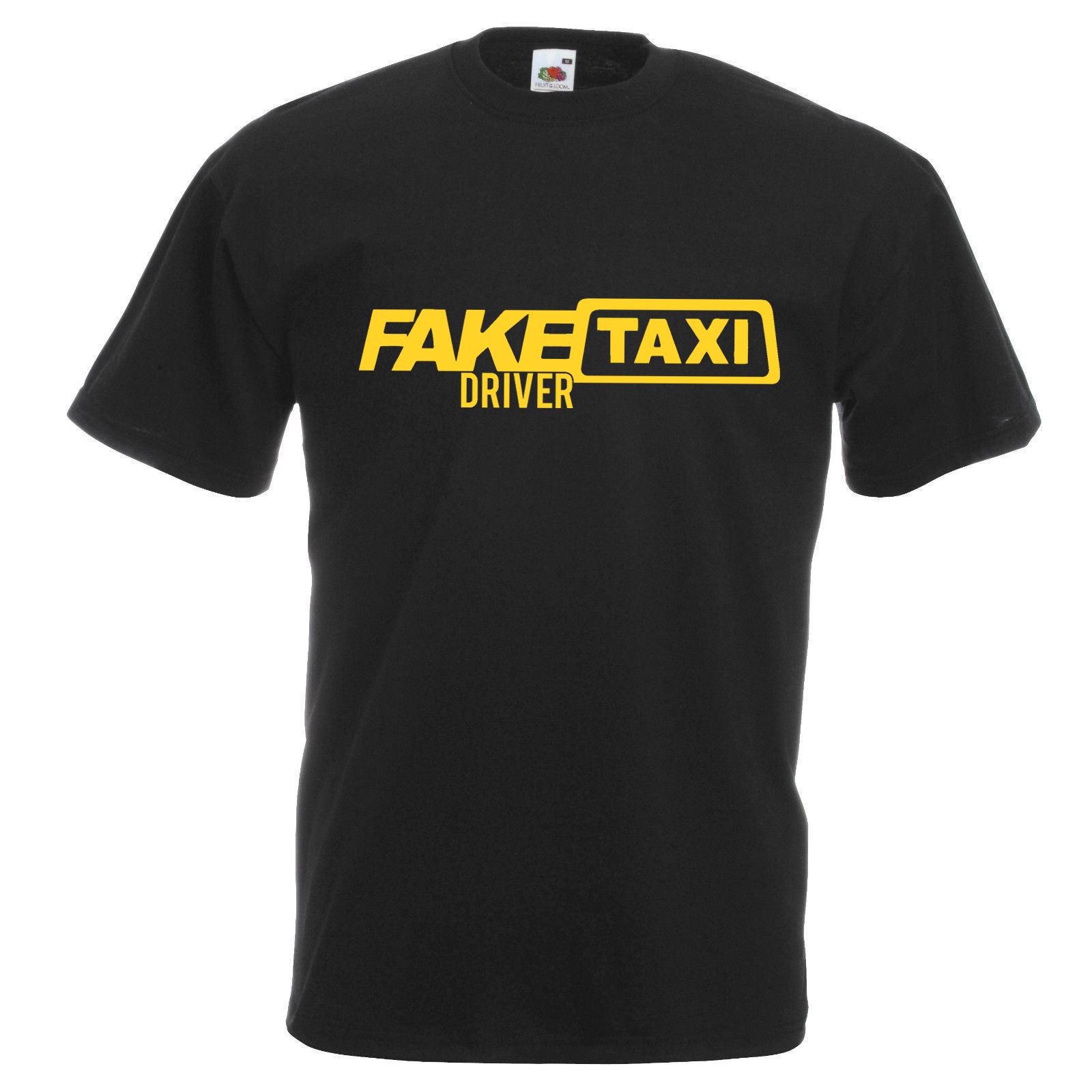 Mens Black Funny Fake Taxi Driver TShirt Stag Party Gents Printed