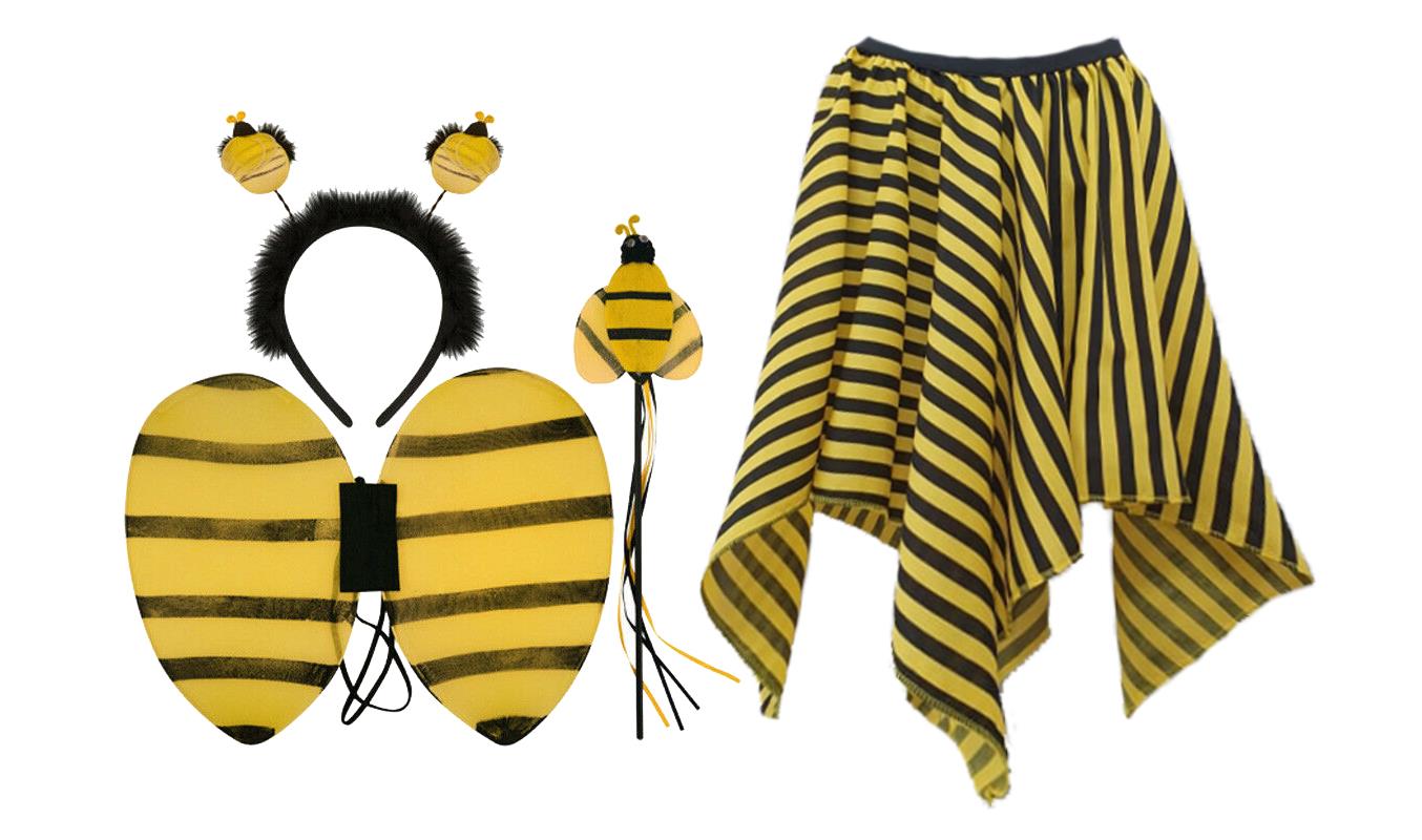 Adults Bumblebee Skirt & Wing Set World Book Day Insect Fancy Dress Costume - Picture 3 of 3