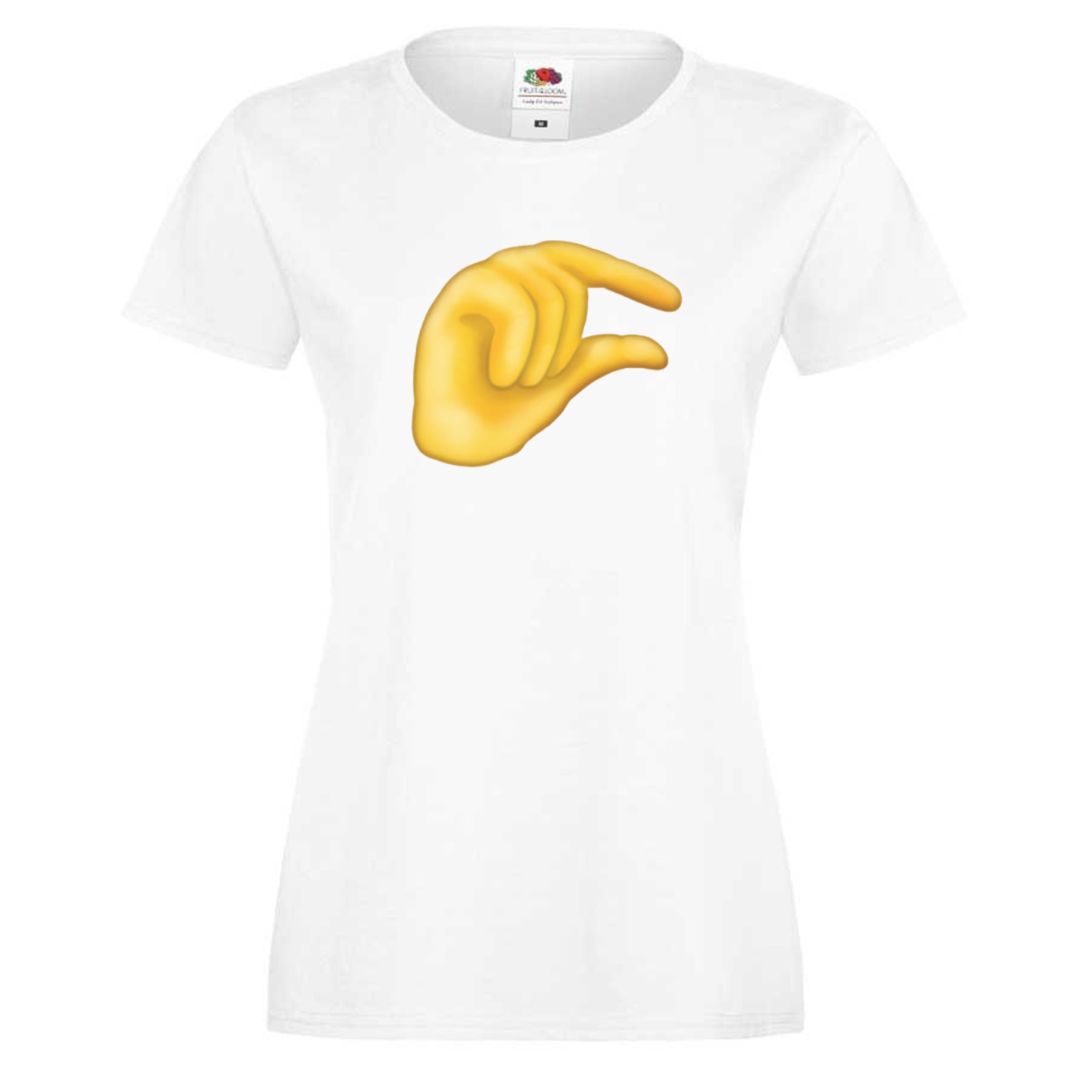 Damas Blanco Pene Pequeño Emoji Divertido San Valentín Broma Camiseta - Imagen 3 de 8