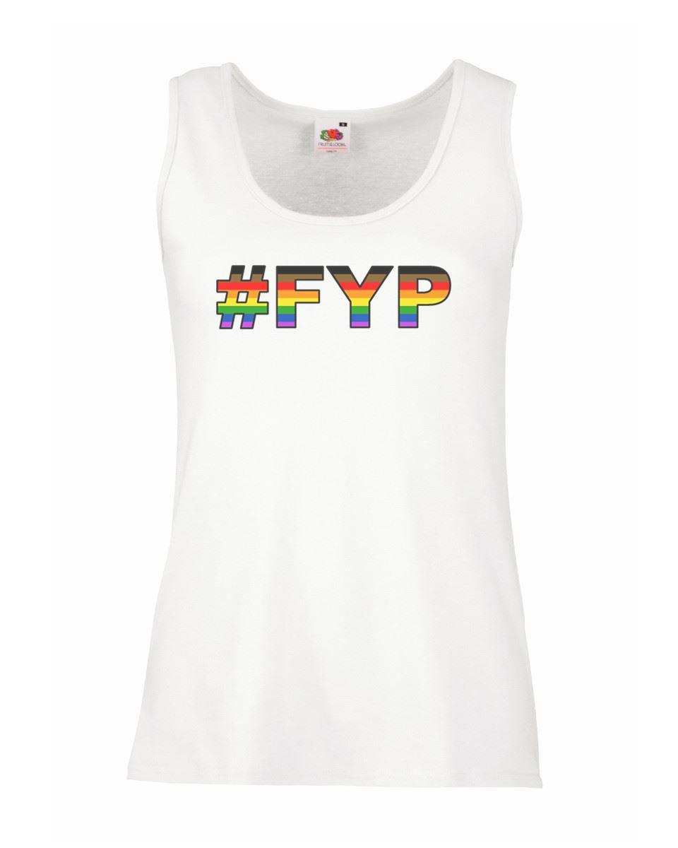 Womens For Your Pride LGBTQ Rainbow Gay Pride Hashtag White Lady Fit Vest - Picture 8 of 8