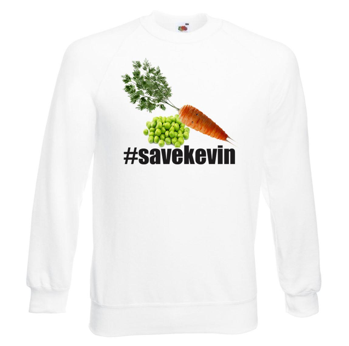 Adults Save Kevin Xmas Carrot Festive White Unisex Christmas Jumper - Picture 4 of 7
