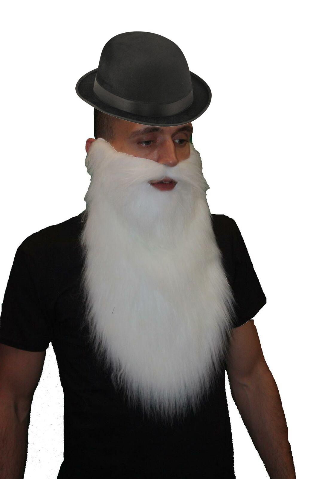 Adults 19th Century Gent Bowler Hat & 16" Length Beard Fancy Dress Accessory - Picture 5 of 5