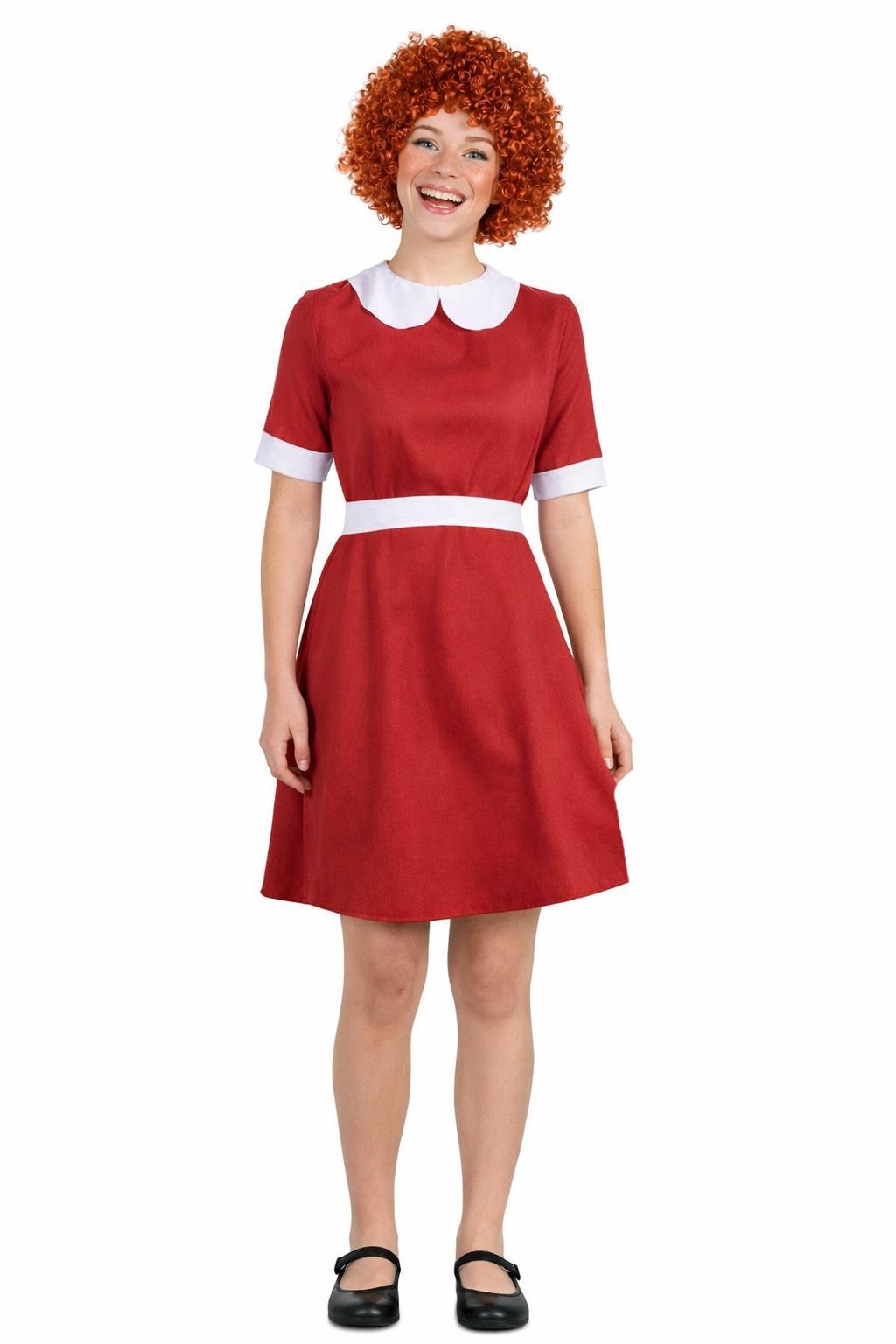 Adults Red & White Annie Dress Only Orphan Girl World Book Day Movie Fancy Dress | eBay Adults Red & White Annie Dress Only Orphan Girl World Book Day Movie Fancy Dress | eBay