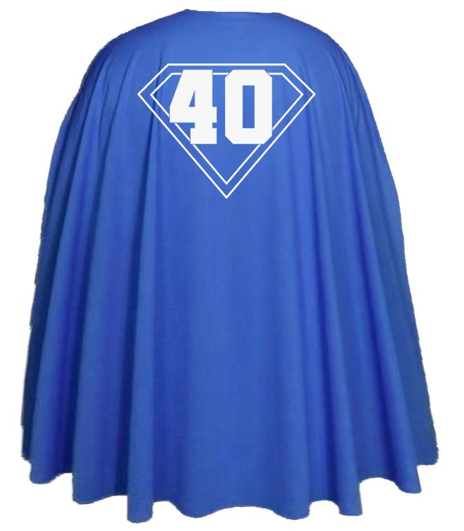 Adults 40th Birthday Celebration 35" Length Superhero Cape Fancy Dress - Picture 2 of 7