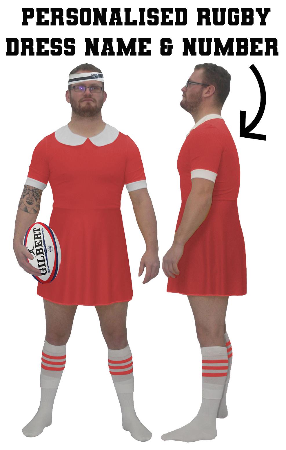 Adults Custom Printed Rugby Dress Stag Night Party World Cup Fancy Dress - Picture 18 of 29