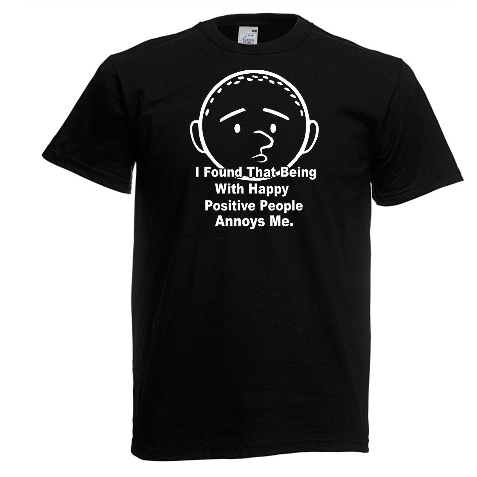 Mens Positive People Annoy Me Karl Pilkington TV Idiot Quote Unisex Black TShirt - Picture 4 of 8