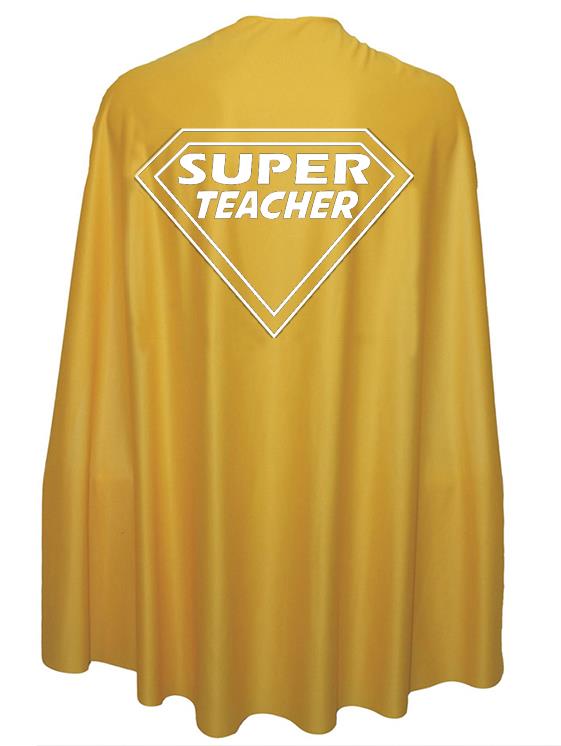 Adults 35" Length Super Teacher Superhero Cape School Hero Fancy Dress - Picture 8 of 8