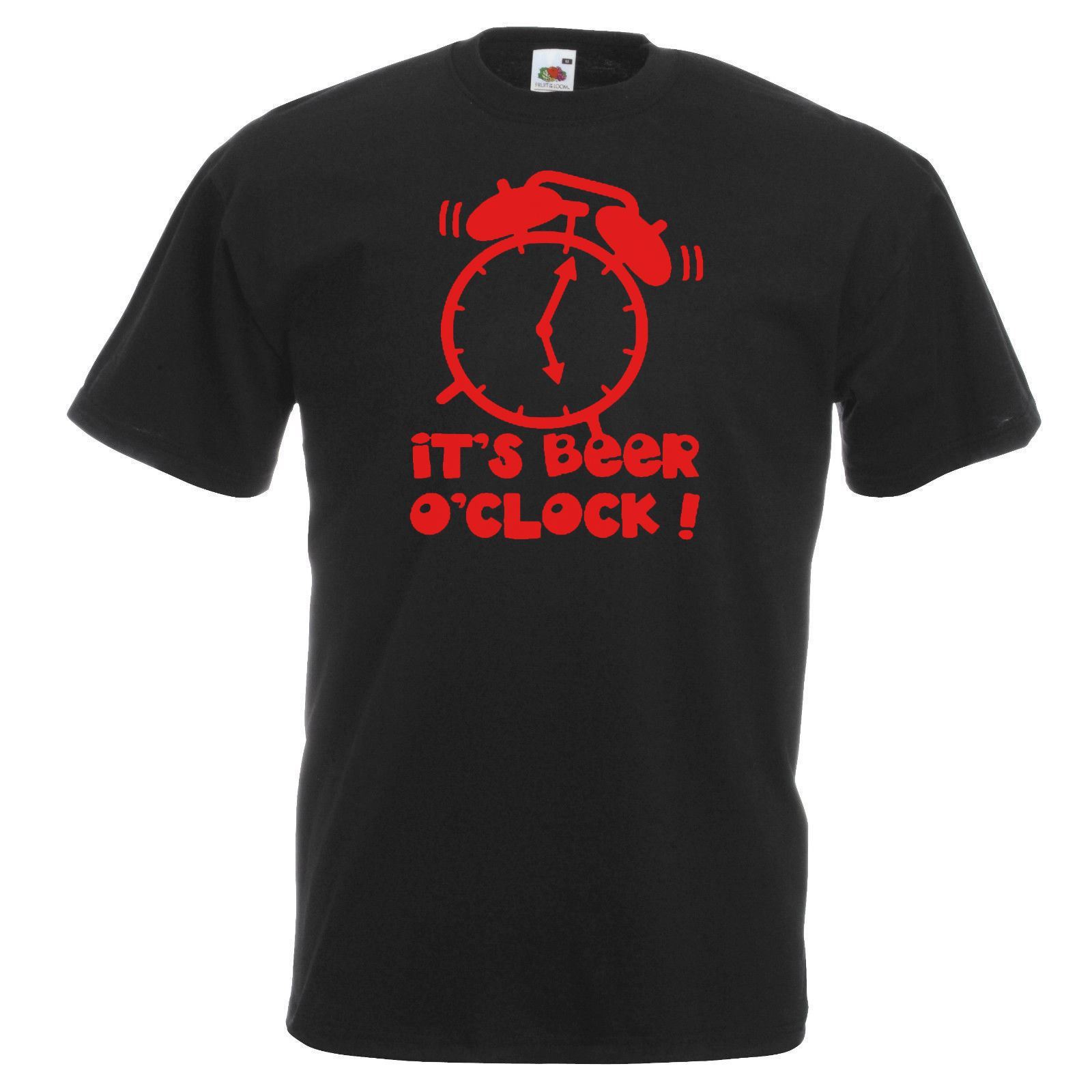 Adults It's Beer O'clock Funny Parody Alcohol Boozer Unisex Black T-Shirt - Picture 5 of 8
