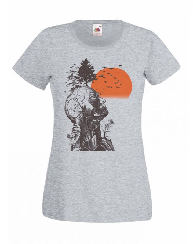 Womens Hangover Alan Human Tree Junk Food Movies Lady Fit Grey T-Shirt - Picture 5 of 8