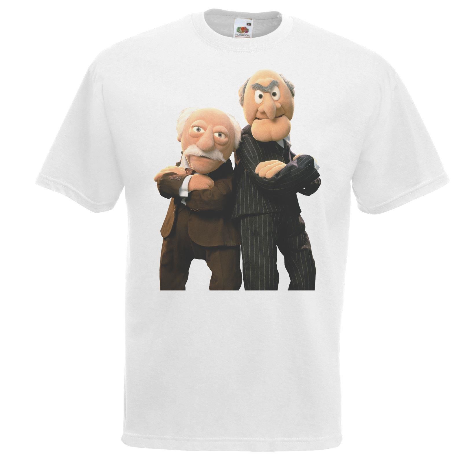Unisex White 1980's Funny Grumpy Old Men Puppets TV Show T-Shirt - Picture 4 of 8