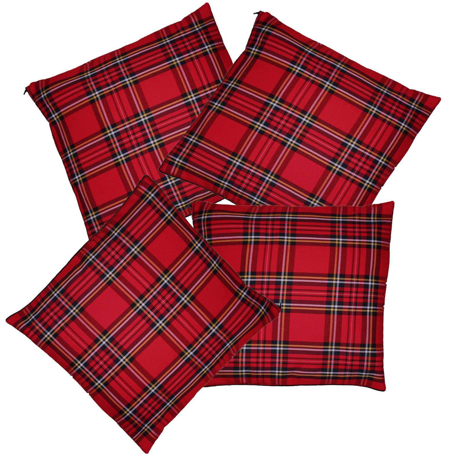 red tartan pillows