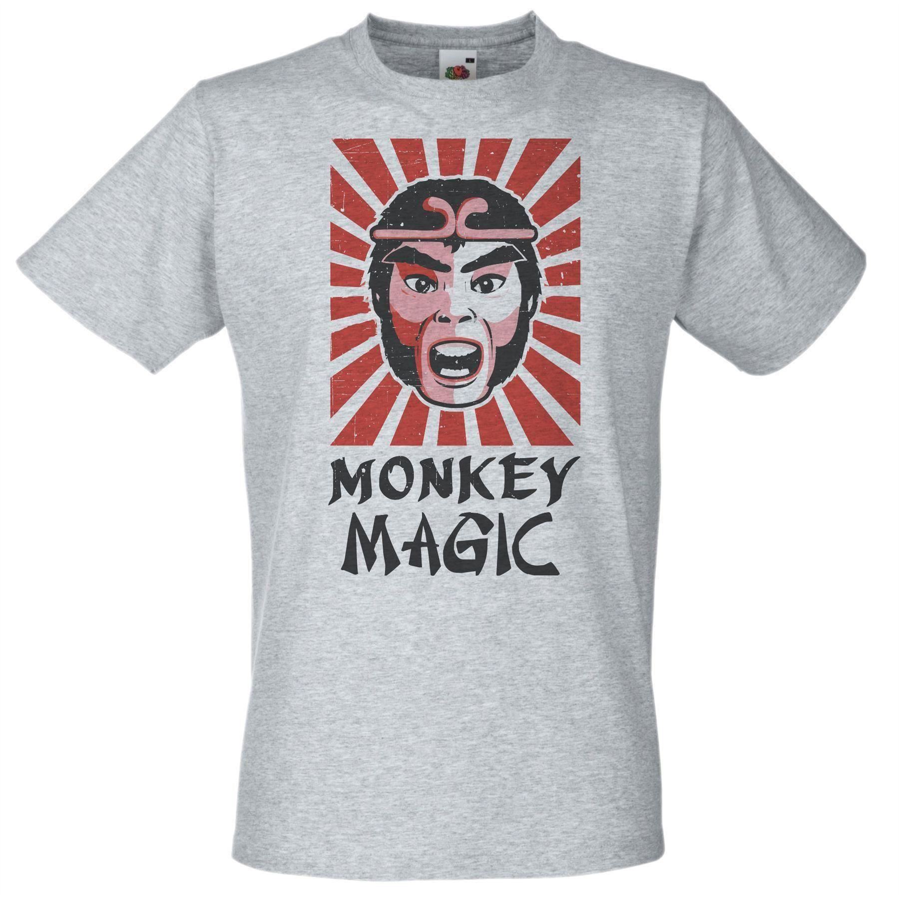 Adults Monkey Magic 1980s Funny Japanese TV Show Unisex Grey T