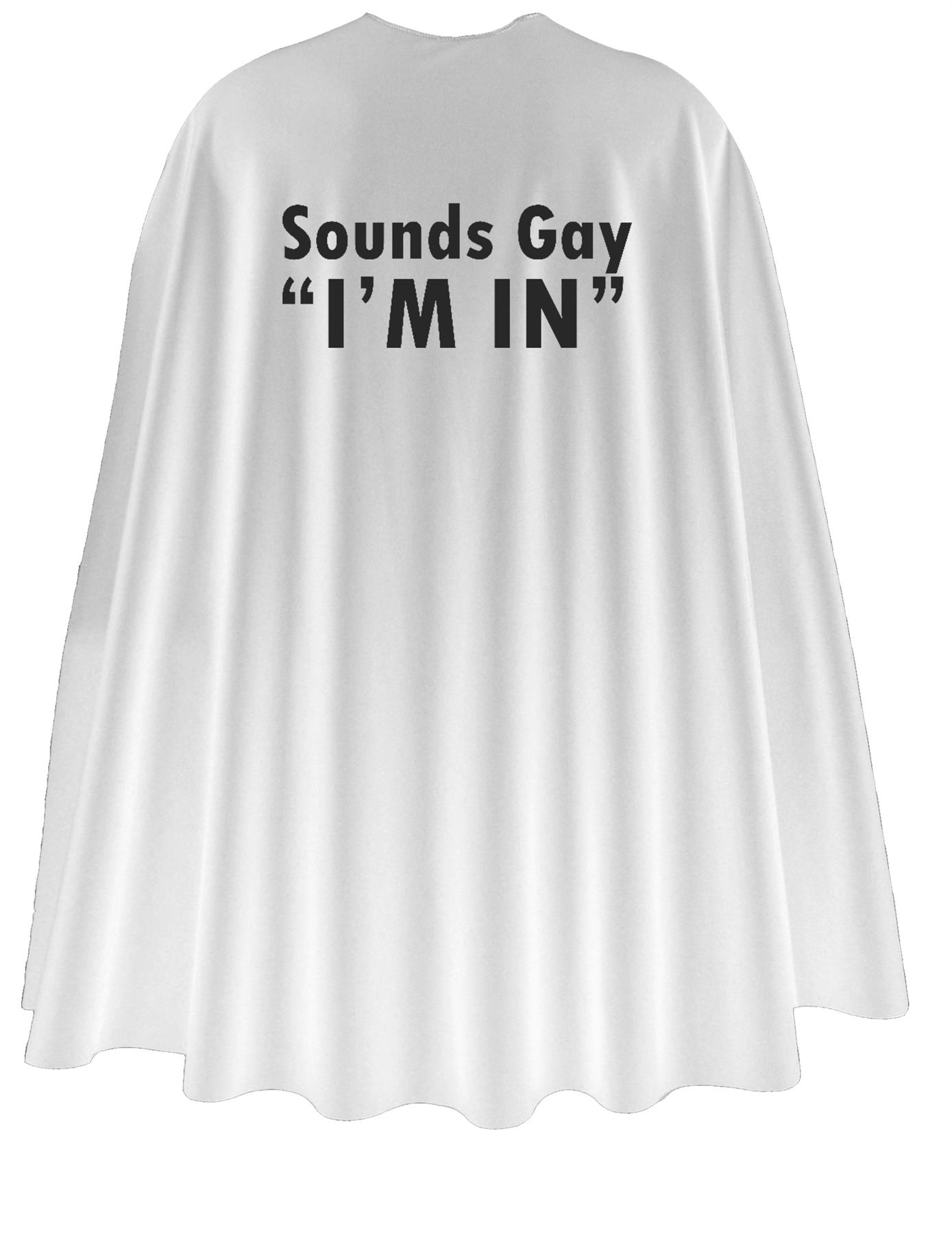 Adults 35" Sounds Gay "im in" Superhero Cape LGBT Gay Pride March Fancy Dress - Picture 8 of 9
