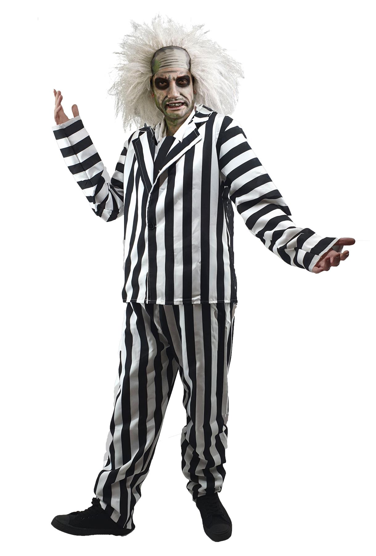 Crazy Beetle Man Movie Ghost Halloween Fancy Dress Costume Wig & Makeup - Picture 4 of 4