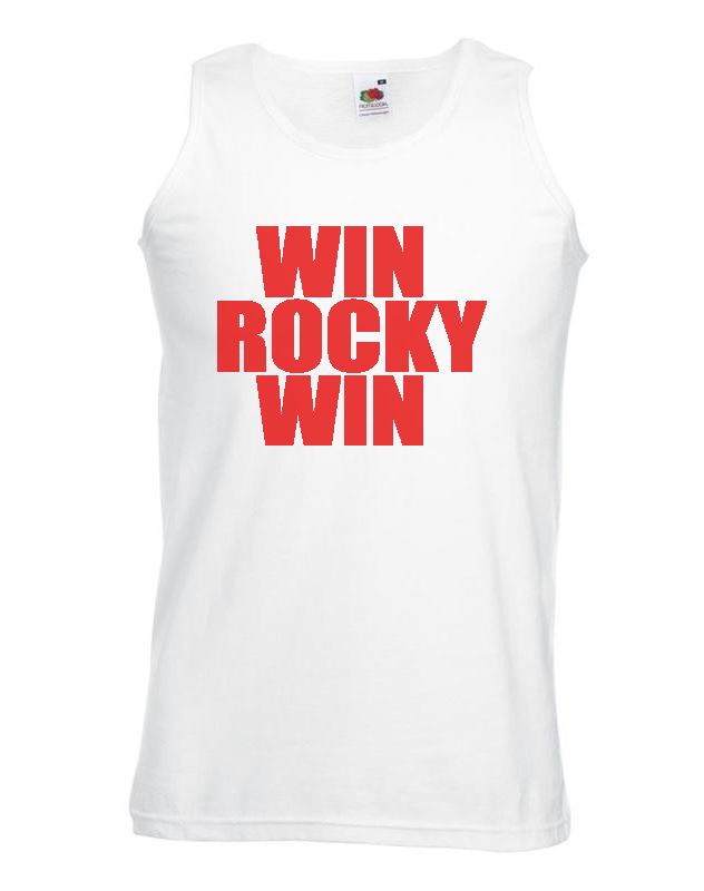 Mens Win Rocky Win II Italian Stallion Adrian Creed Boxing Unisex White Vest - Picture 7 of 7