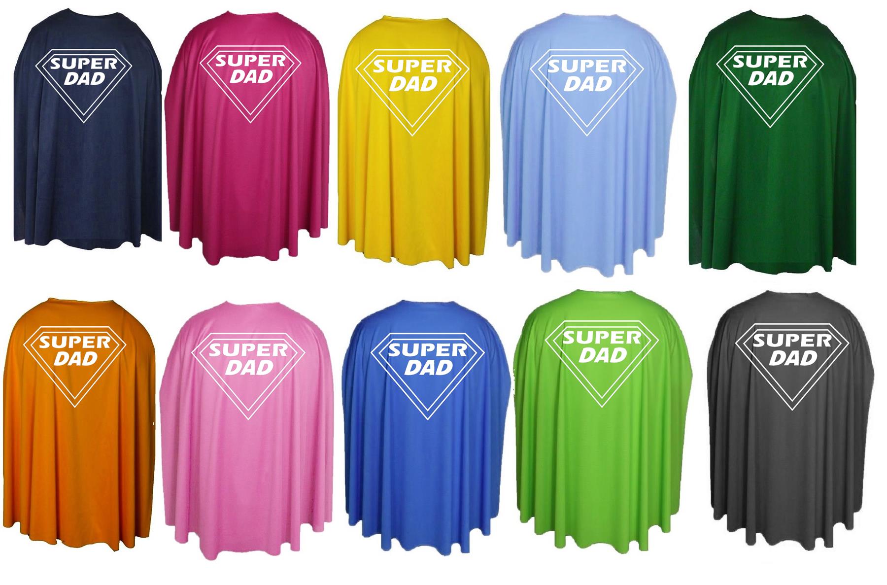 Adults 35" Length Super Dad Custom Superhero Cape Fathers Day Fancy Dress - Picture 7 of 8