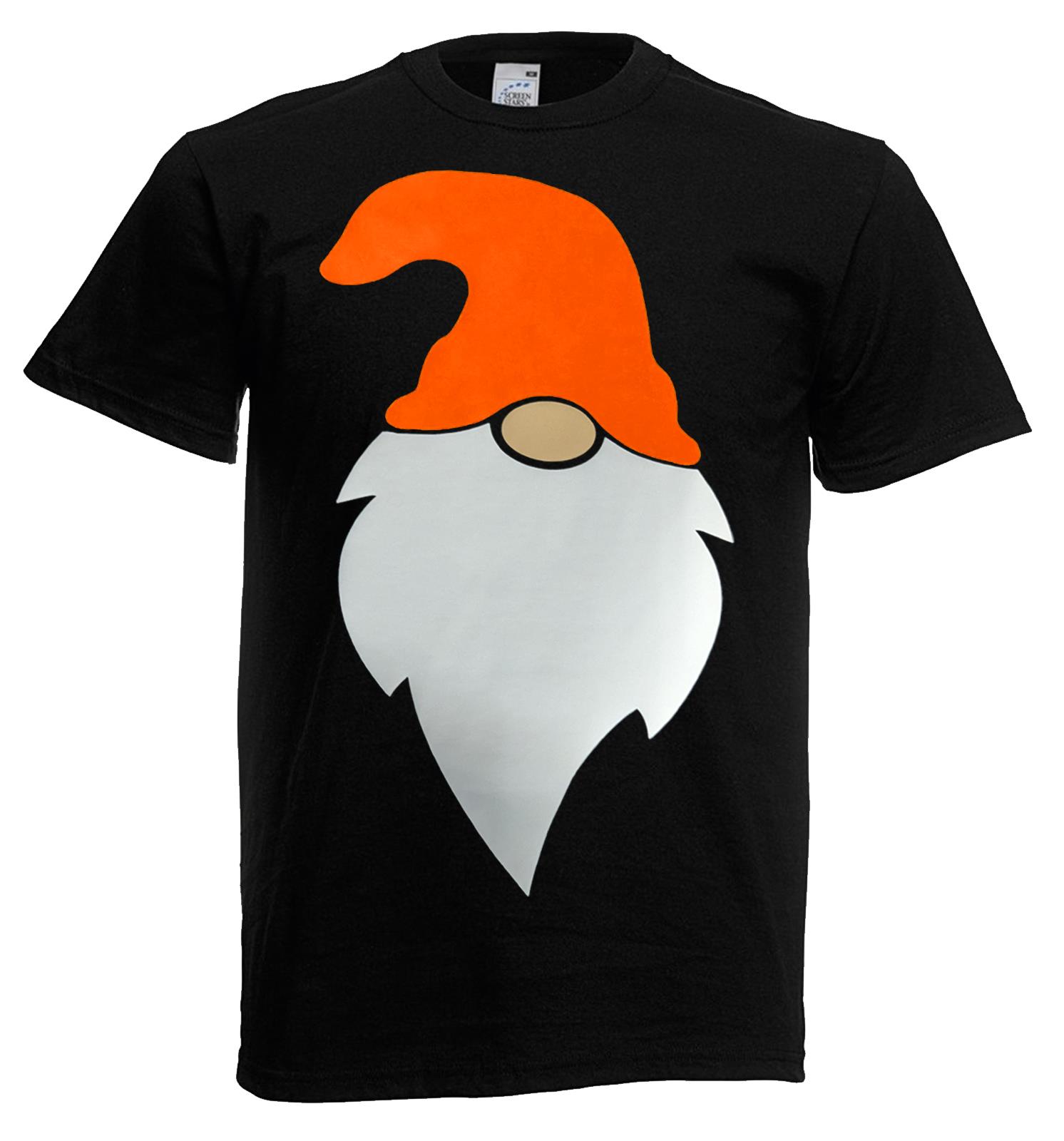 Adults Scandanavian Festive Gonk Gnome Nordic Santa Claus Black Unisex T-Shirt - Picture 50 of 50