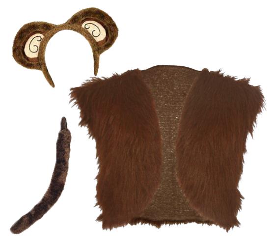 Mujer Mono Chimpancé Bolero Chaleco Orejas y Cola Animal Selva Vestido Elegante - Imagen 6 de 15