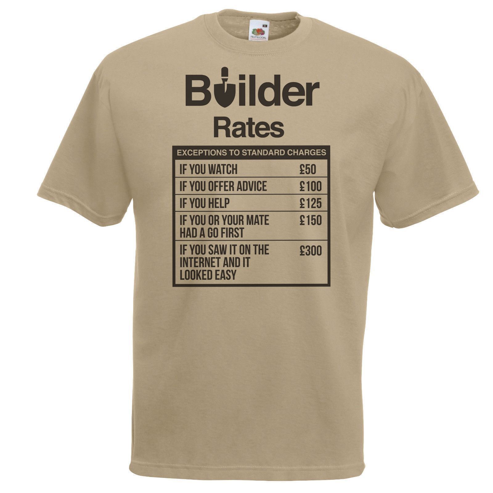 Mens Olive Plumber Rates T-Shirt Plumber Student TShirt Funny Novelty