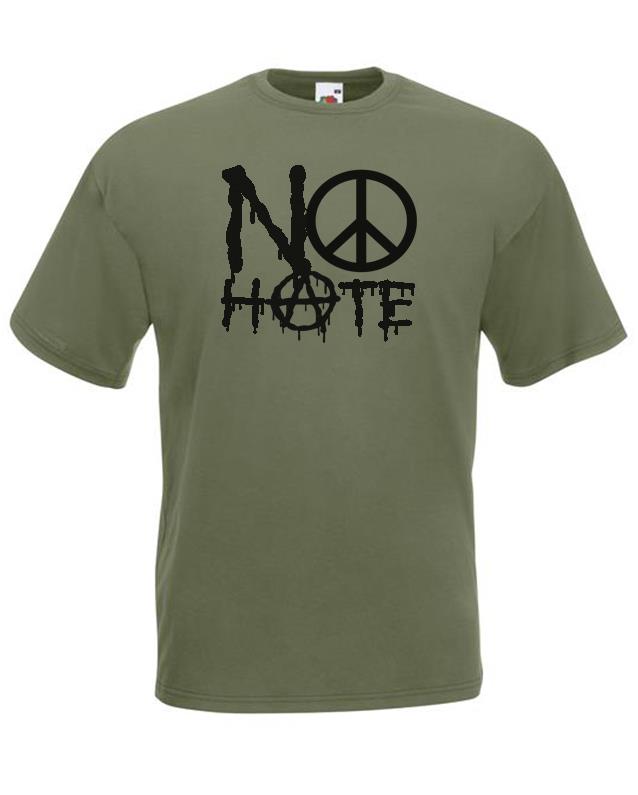Camiseta unisex verde oliva sin odio mantener la paz igualdad humana - Imagen 8 de 8