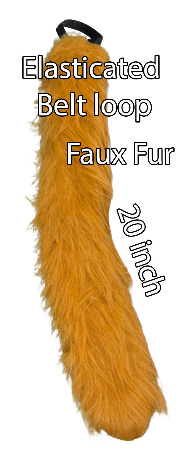 Kinder 20 Zoll Tier Wolf Fuchs Katze Hund Eichhörnchen Kunstfell Schwanz Kostüm Accessoire - Bild 9 von 14