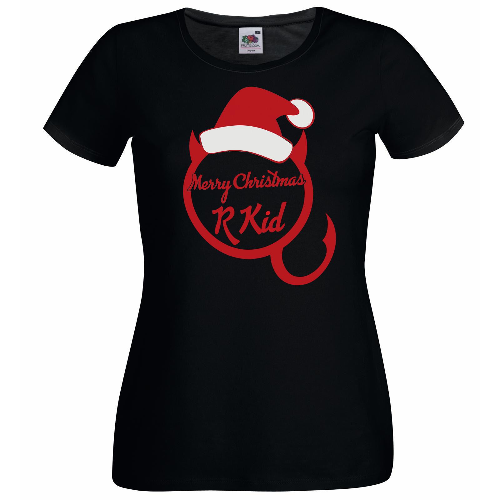 Ladies Black Merry Christmas R Kid T Shirt Shirt Red Xmas Manc Devil Proud Ebay