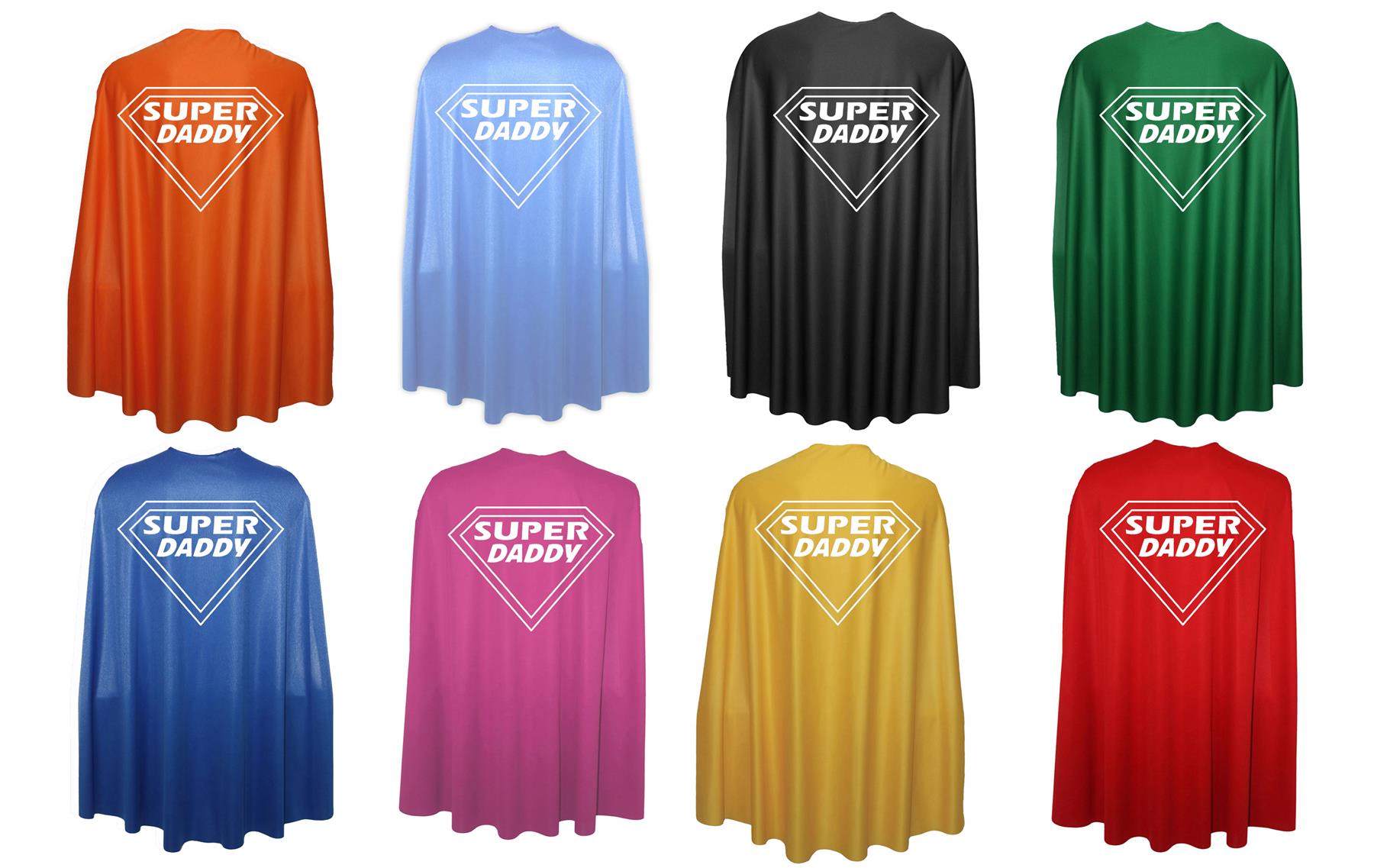 Adults 35" Length Super Daddy Superhero Dad Fathers Day Fancy Dress - Picture 3 of 8
