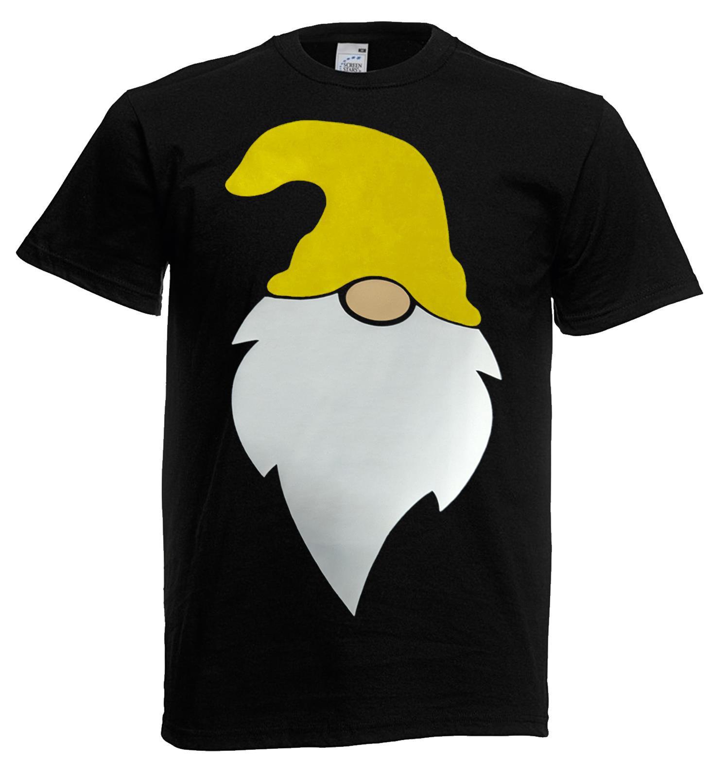 Adults Scandanavian Festive Gonk Gnome Nordic Santa Claus Black Unisex T-Shirt - Picture 16 of 50