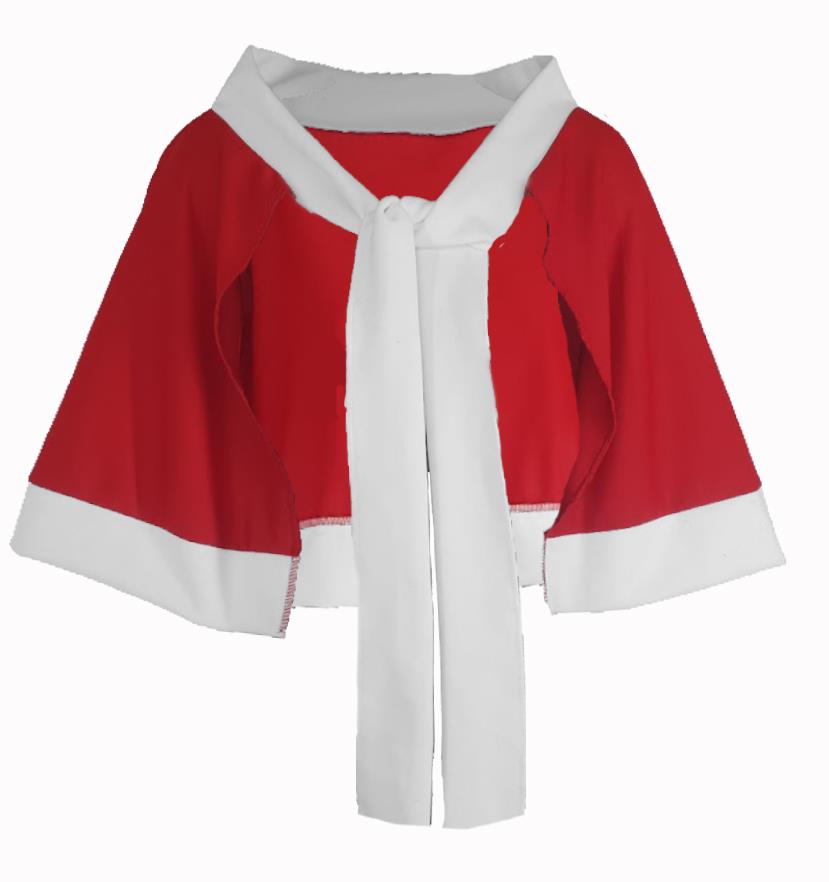 Childs Little Miss Christmas Skirt Shawl & Santa Hat Festive Fancy Dress Costume - Picture 7 of 15