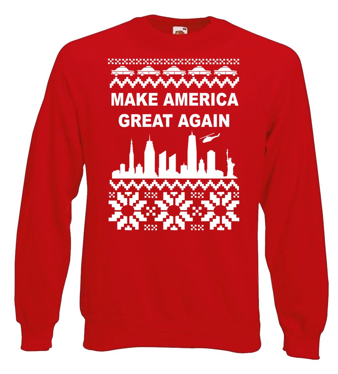 Adults Donald Trump Make America Great Again MAGA Festive Red Christmas Jumper - Picture 4 of 7