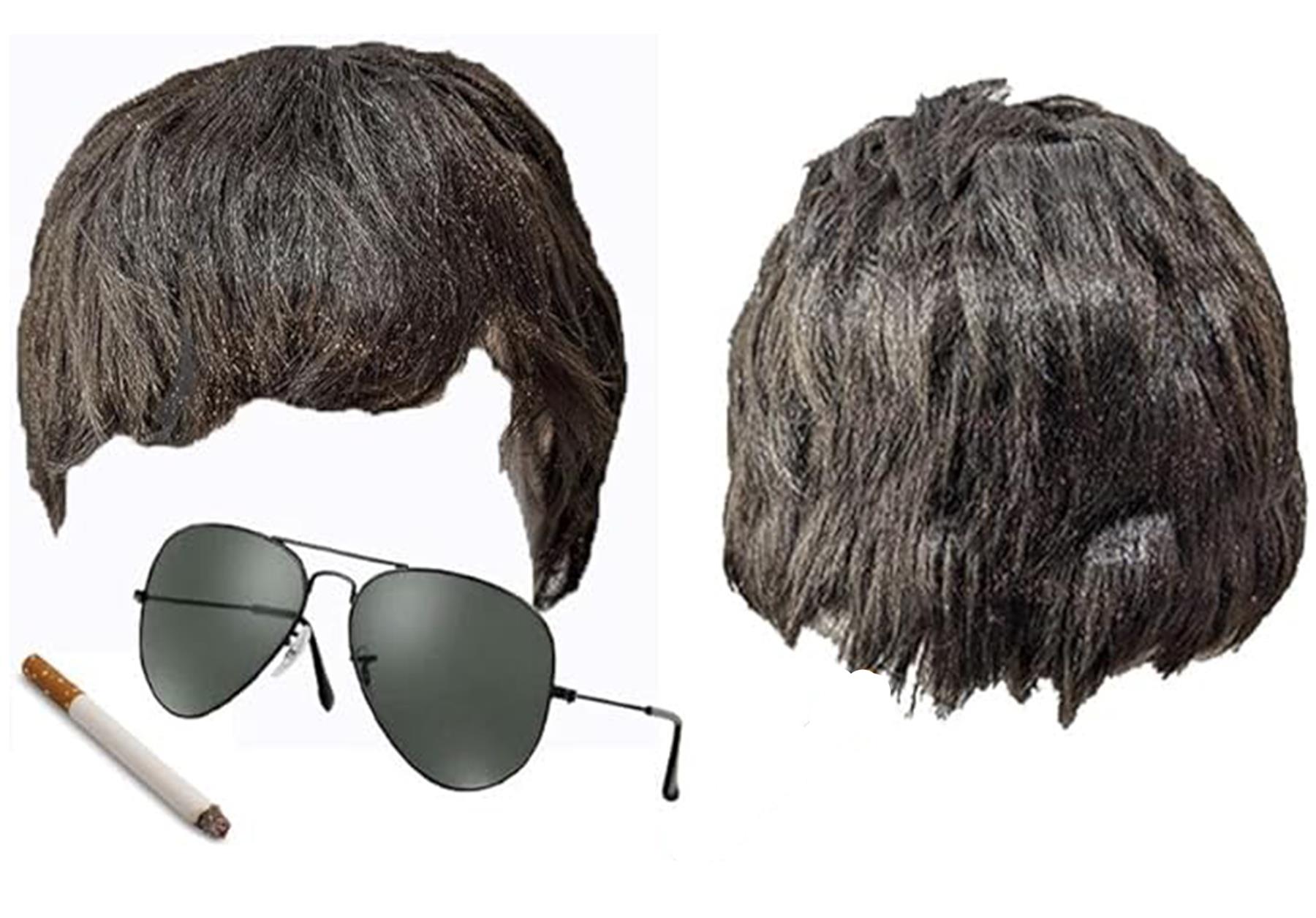 Adults Manchester Britpop Brothers Liam & Noel Rock Band Fancy Dress Wig Set - Picture 3 of 3