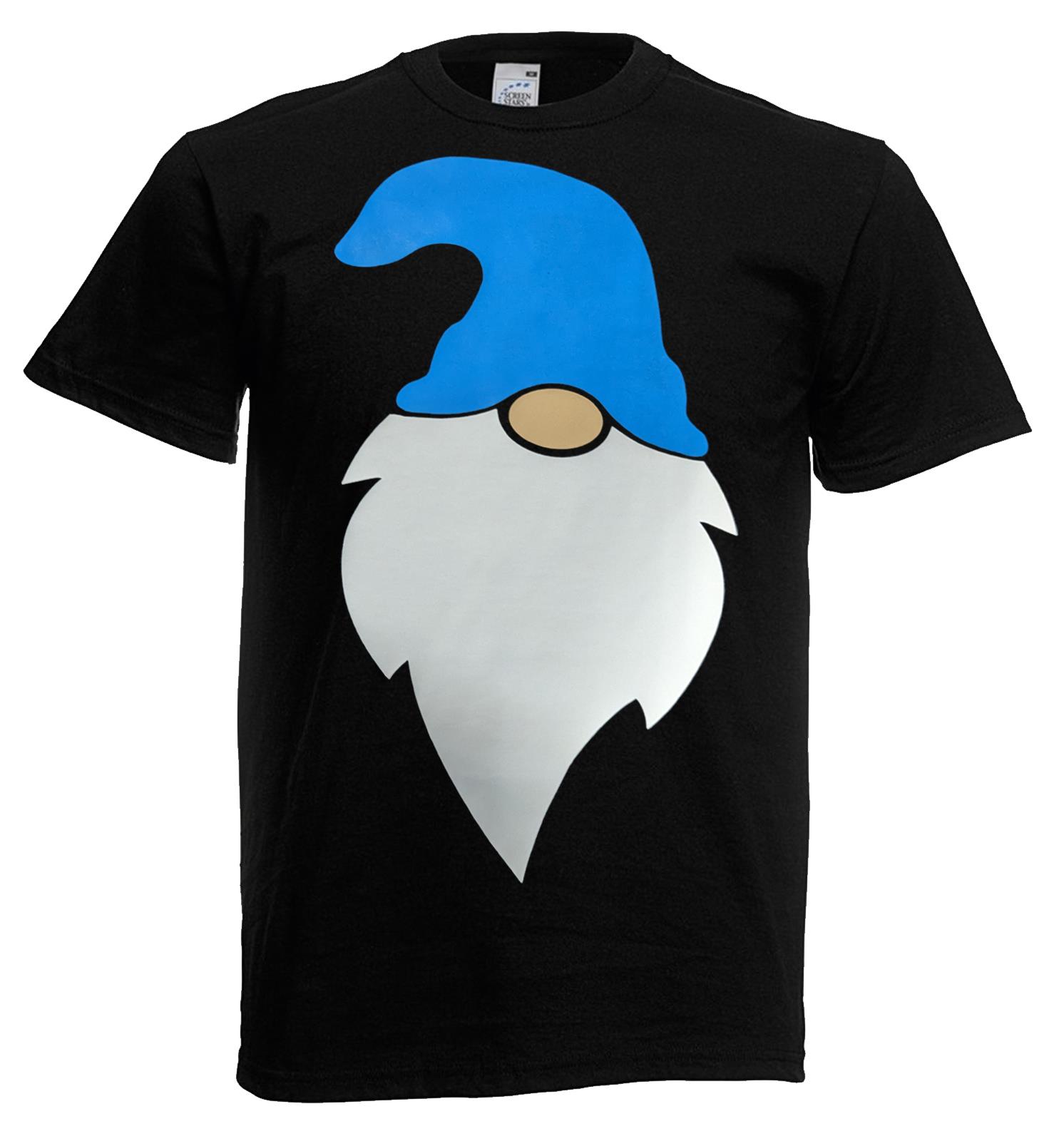 Adults Scandanavian Festive Gonk Gnome Nordic Santa Claus Black Unisex T-Shirt - Picture 9 of 50