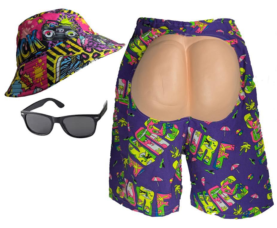 Vestido de fantasía para adultos 80s surfista hawaiano playa vagabundo