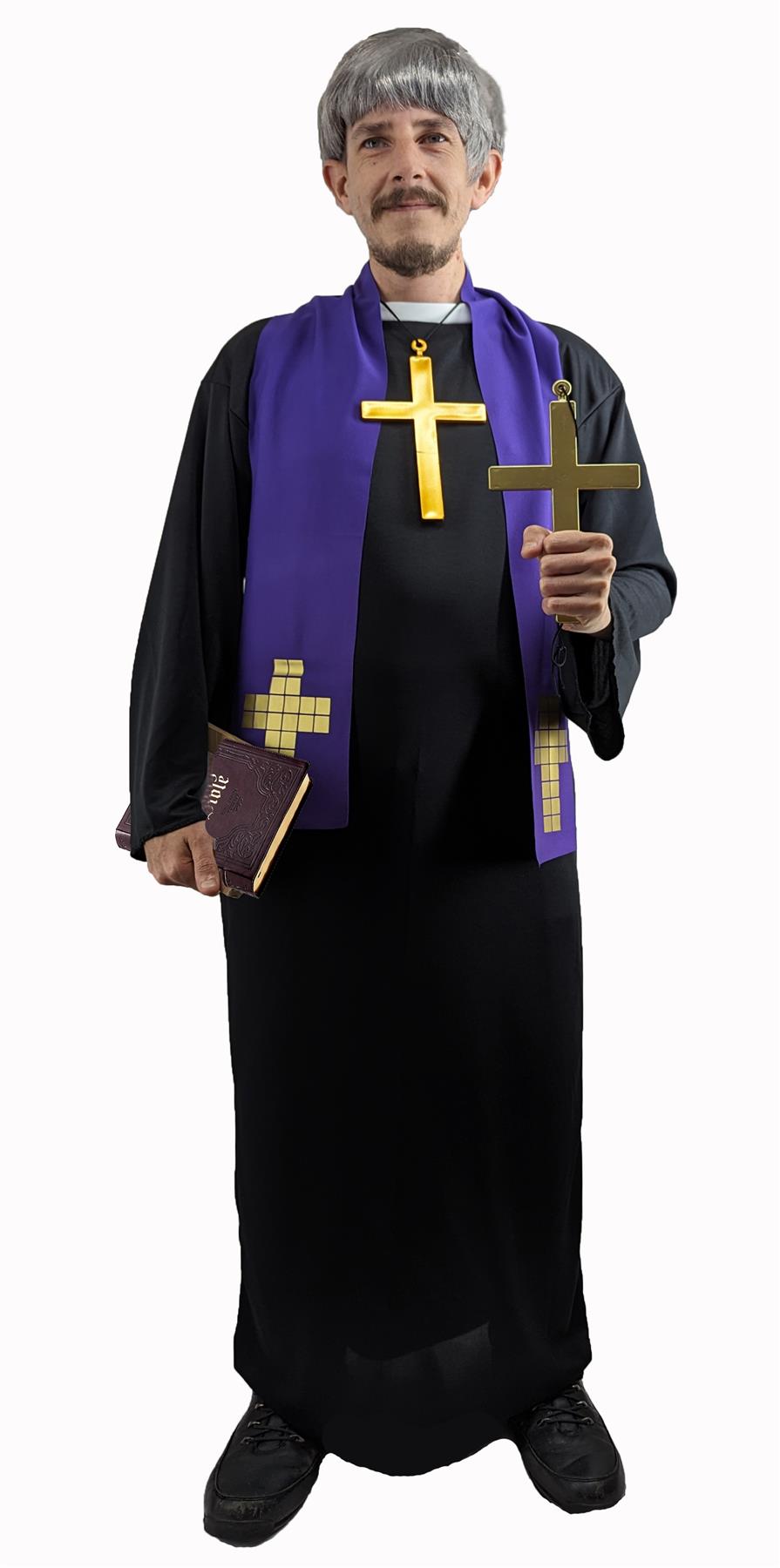 Adults Regan Macneil Father Damien Exorcist Halloween Fancy Dress Costume - Picture 4 of 7