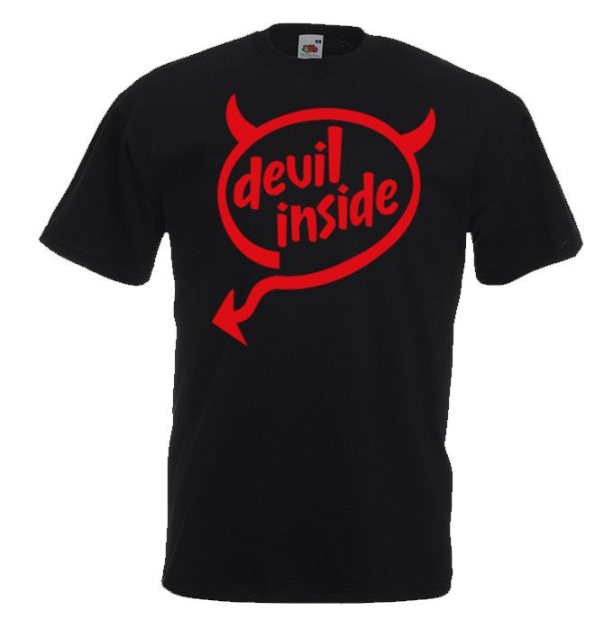 Adults Devil Inside CPU PC Processor Advert Slogan Spoof Unisex Black T-Shirt - Picture 3 of 8