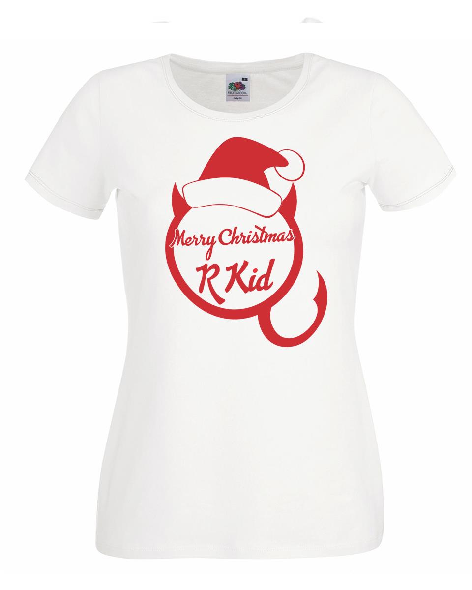 Ladies White Merry Christmas R Kid T Shirt Shirt Red Xmas Manc Devil Proud Ebay