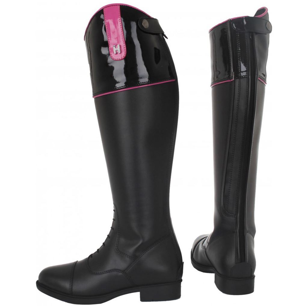 Horka Equestrian Adults Emy Rubber Top Rhine Stones Back Zip Horse Riding Boots